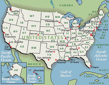 Map of the United States of America